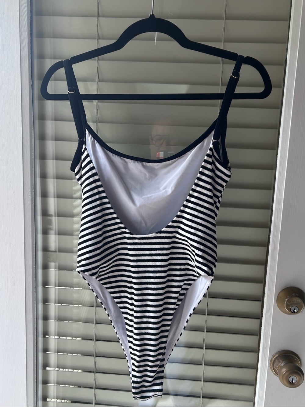 Frankie’s Bikinis Juliet Black/White Stripe Cheeky One Pc Swimsuit. Size XL - Picture 3 of 4
